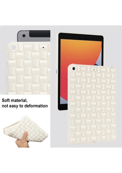 iPad 10.2 (2019 2020 2021) Yumuşak Tpu Koruyucu Dokuma Doku Kaymaz Tablet Kılıfı (Yurt Dışından)