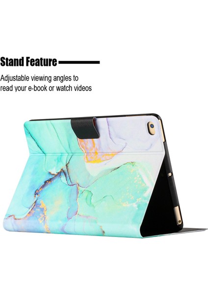 iPad 9 7 Inç (2018 2017) Standlı Kart Tutucu Mermer Desenli Pu Deri Otomatik Uyandırma uyku Mermer Tablet Kılıfı (Yurt Dışından) modelleri