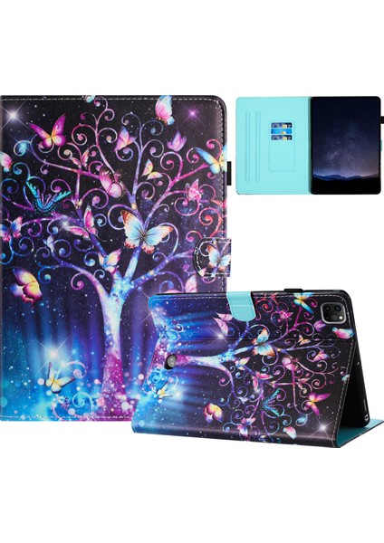 iPad Pro 11 (2020 2021 2022) AIR (2020 2022) Deri Kart Yuvası Meteor Tablet Kılıfı (Yurt Dışından)
