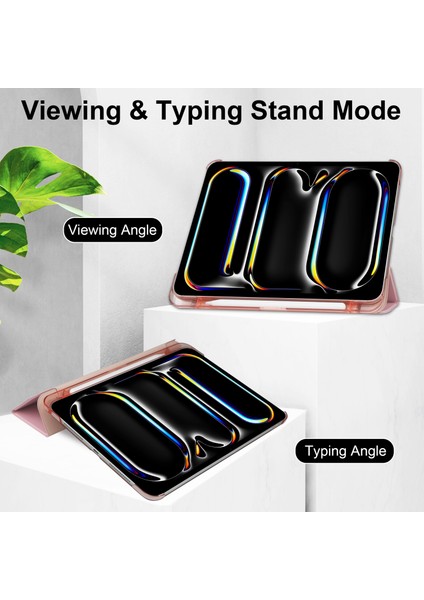 iPad Pro 13 (2024) Stand Pu Deri Pc Mat Arka Kalem Yuvalı Tablet Kılıfı (Yurt Dışından)