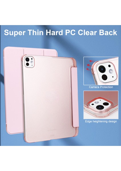 iPad Pro 13 (2024) Stand Pu Deri Pc Mat Arka Kalem Yuvalı Tablet Kılıfı (Yurt Dışından)