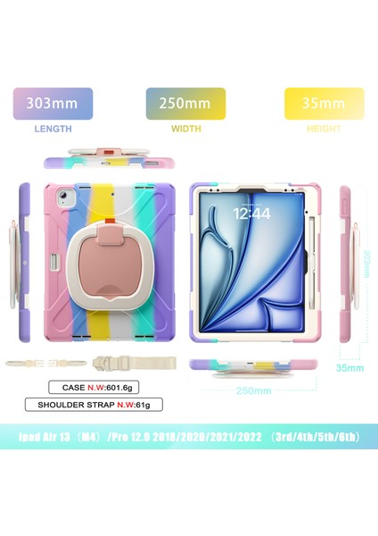 iPad Air 13 (2024) Tpu Pc Silikon Omuz Askılı Tablet Kılıfı (Yurt Dışından) fırsatları