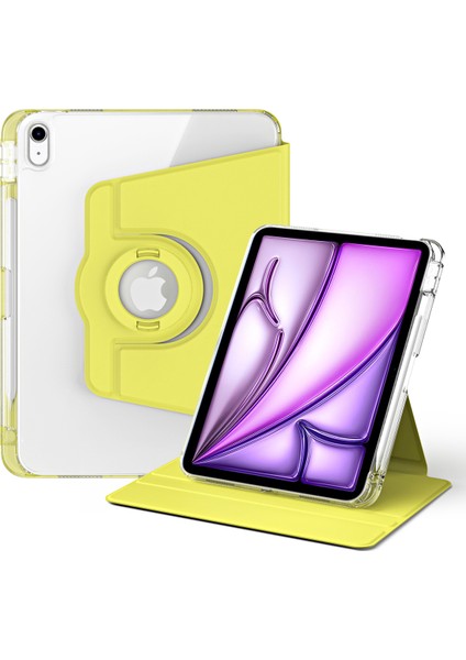 iPad Air 11 (2024) Pu Deri Döner Stand Çıkarılabilir Arka Tablet Kılıfı (Yurt Dışından)