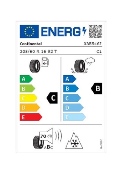 205/60 R16 92T Wintercontact Ts 870 Oto Kış Lastiği ( Üretim Yılı: 2024 )