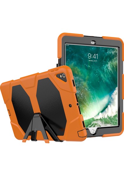 iPad Air 10.5 Inç (2019) Sağlam Koruyucu Pc Silikon Standı Turuncu Tablet Kılıfı (Yurt Dışından)