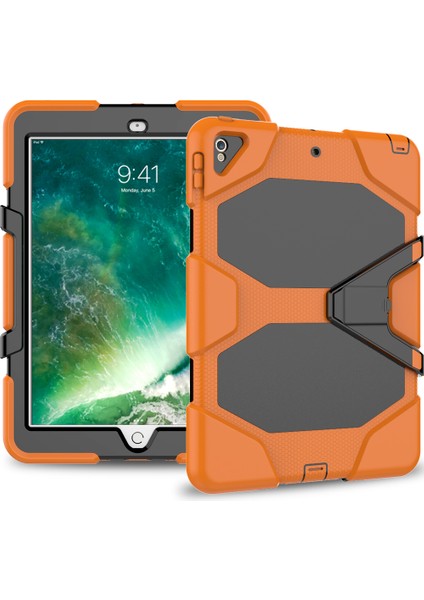 iPad Air 10.5 Inç (2019) Sağlam Koruyucu Pc Silikon Standı Turuncu Tablet Kılıfı (Yurt Dışından)