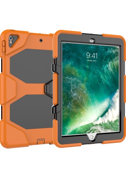 iPad Air 10.5 Inç (2019) Sağlam Koruyucu Pc Silikon Standı Turuncu Tablet Kılıfı (Yurt Dışından)