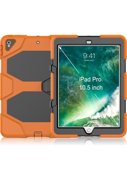 iPad Air 10.5 Inç (2019) Sağlam Koruyucu Pc Silikon Standı Turuncu Tablet Kılıfı (Yurt Dışından)