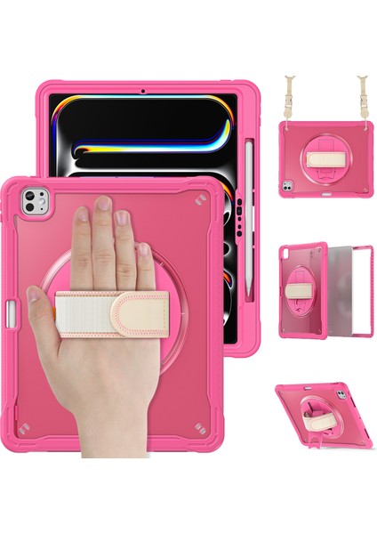 iPad Pro 13 (2024) El Kayışı Tekme Standı Pc Tpu Silikon Omuz Askılı Tablet Kılıfı (Yurt Dışından) fiyatları