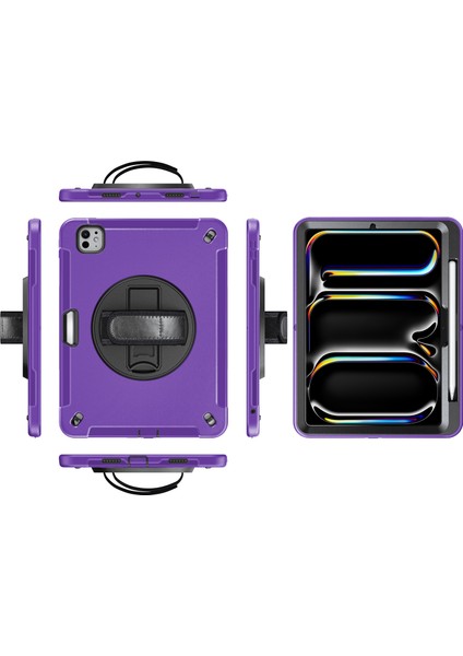 iPad Pro 13 (2024) Tekme Standı Pc Tpu Omuz Askılı Sağlam Tablet Kılıfı (Yurt Dışından) modelleri