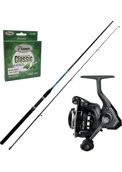 Hazır Spin Olta Seti Okuma G-Power Spin 9' 270CM 7-35 gr 2 Parça Spin Kamışı&okuma Acuador ACU-3000A 3+1bb Olta Makinesi