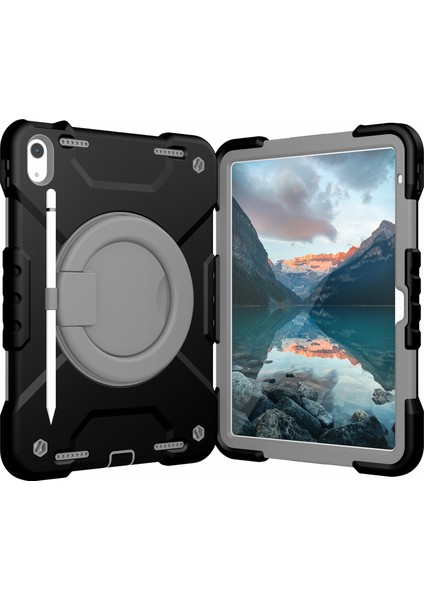 Forestl Digital iPad 10.9 (2022) Döner Tekme Standı Pc Omuz Askılı Silikon Tablet Kılıfı (Yurt Dışından)