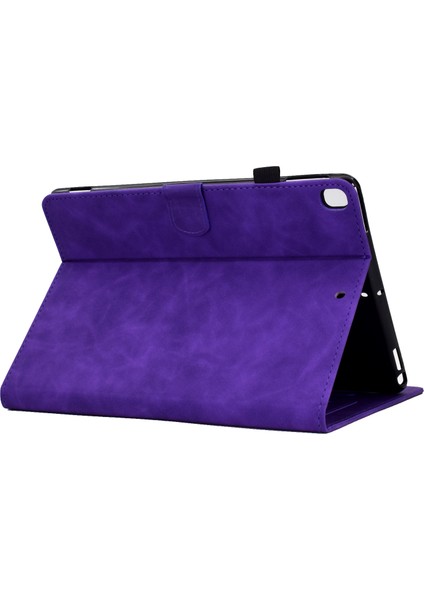 iPad 10.2 (2019 2020) Koruyucu Deri Çiçek Desenli Baskılı Düşmeyi Önleyici Kart Tutuculu Stand Tablet Kılıfı (Yurt Dışından)