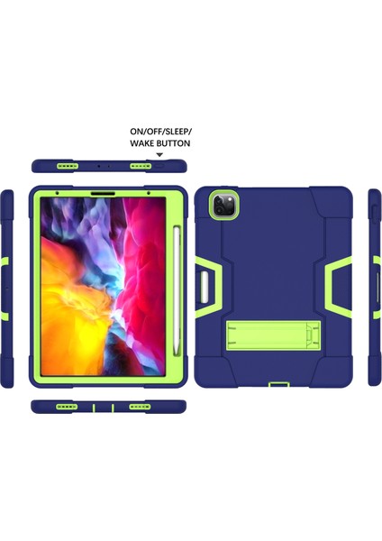 Renk Ekleme Tpu Pc Silikon Hibrit iPad Pro 12.9 Standlı Tablet Kılıfı (Yurt Dışından) modelleri