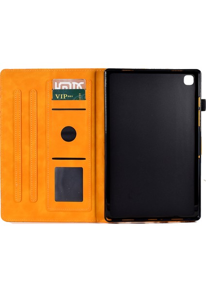 iPad 10.2 (2019 2020 2021) Baskılı Deri Stand Kart Tutucu Haki Tablet Kılıfı (Yurt Dışından)