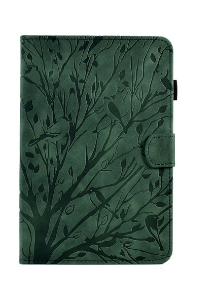 iPad Mini (2019) 7.9 Inç mini 4 3 2 1 Pu Deri Standlı Kart Tutucu Baskılı Ağaç Tablet Kılıfı (Yurt Dışından)