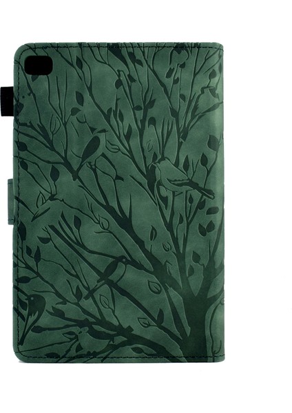 iPad Mini (2019) 7.9 Inç mini 4 3 2 1 Pu Deri Standlı Kart Tutucu Baskılı Ağaç Tablet Kılıfı (Yurt Dışından)
