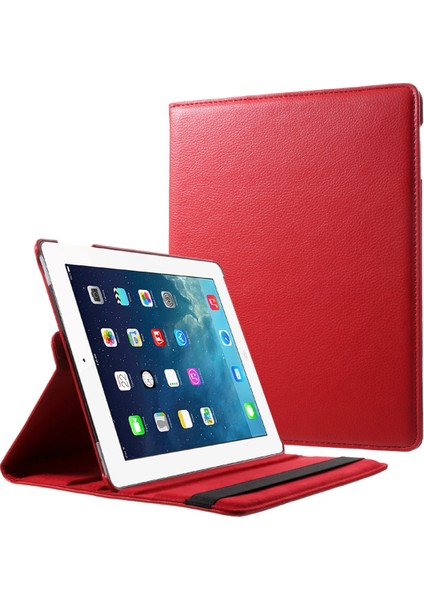 Litchi Deri Pu Deri 360 Derece Döner Standı Folio iPad 4 3 2 Elastik Bantlı Tablet Kılıfı (Yurt Dışından)