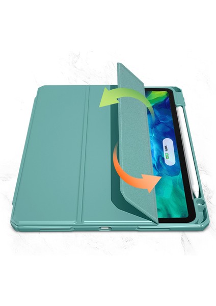iPad Pro 12.9 Hibrit Standlı Koruyucu Kalem Yuvası Tablet Kılıfı (Yurt Dışından)