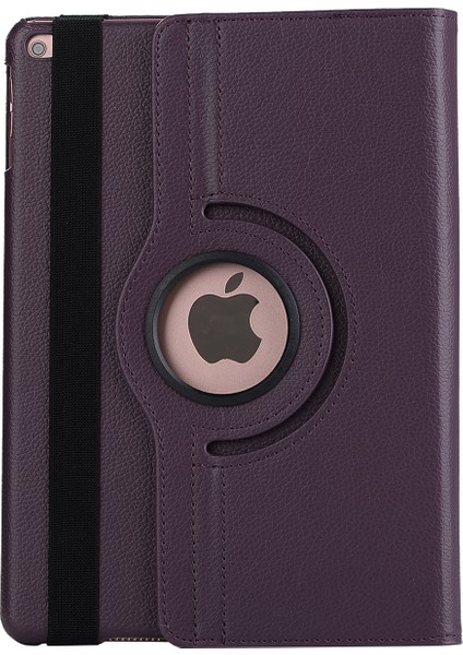iPad 9.7 (2018 2017) Litchi Tahıl 360 Derece Döner Stand Akıllı Deri Tablet Kılıfı (Yurt Dışından)