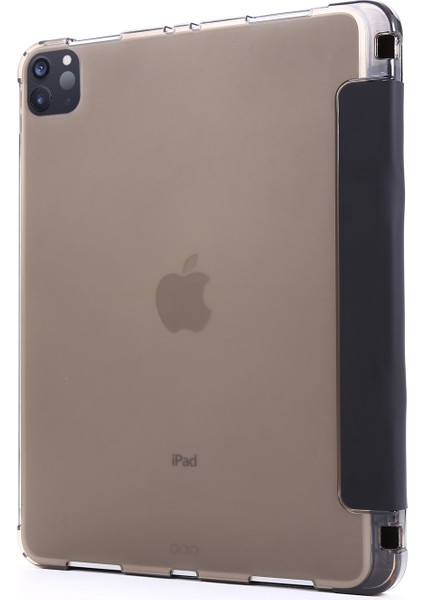 iPad Air 11 (2024) AIR (2022 2020) Kabuğu Kalem Yuvalı Üç Katlı Standlı Deri Tablet Kılıfı (Yurt Dışından)