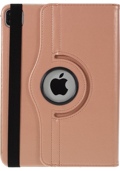 iPad Pro 12.9 (2022 2021 2020 2018) 360 Döner Standlı Litchi Deri Tablet Kılıfı (Yurt Dışından)