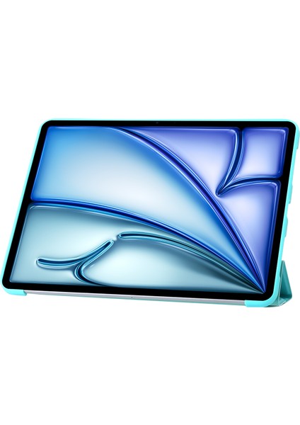 iPad Air 13 (2024) Origami Standı Pu Deri Otomatik Uyku uyandırma ile Silikon Tablet Kılıfı (Yurt Dışından)
