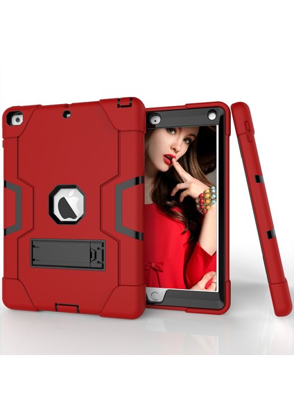 iPad 9.7 (2018 2017) Çift Pc Silikon Standı Düşmeyi Önleyen Hibrit Tablet Kılıfı (Yurt Dışından) fiyatları