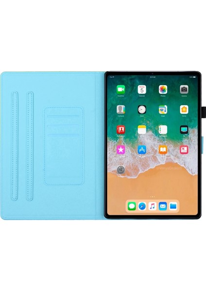 iPad 10.9 (2022) Pu Deri Desen Baskılı Kart Yuvası Koruyucu Çiçek Tablet Kılıfı (Yurt Dışından)