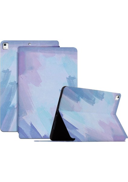 iPad Air (2013) AIR 2 Suluboya Desenli Çizilmez Otomatik Uyandırma uyku Standı Tablet Kılıfı (Yurt Dışından)