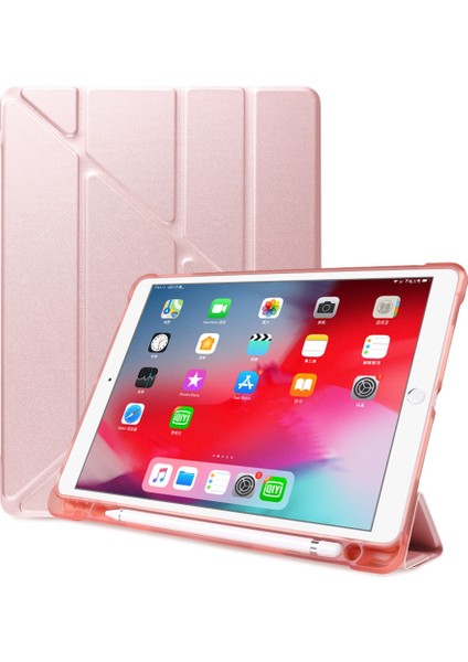 iPad 10.2 (2019 2020 2021) Origami Akıllı Deri ( Tpu apple Pencil Saklama Oluklu) Tablet Kılıfı (Yurt Dışından)