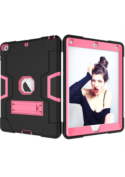iPad 9.7 (2018 2017) Çift Pc Silikon Standı Hibrit Tablet Kılıfı (Yurt Dışından) modelleri
