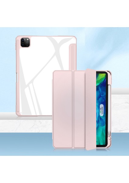 iPad Pro 12.9 (2022 2021 2020 2018) Hibrit Standlı Koruyucu Kalem Yuvası Tablet Kılıfı (Yurt Dışından)