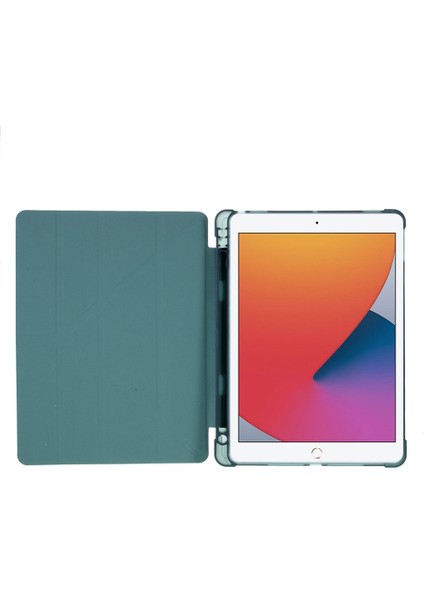 iPad 10.2 (2019 2020 2021) Origami Akıllı Deri ( Tpu apple Pencil Saklama Oluklu) Tablet Kılıfı (Yurt Dışından)