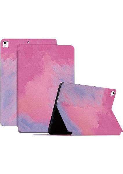 iPad Air (2013) AIR 2 Suluboya Desenli Çizilmez Otomatik Uyandırma uyku Standı Tablet Kılıfı (Yurt Dışından)