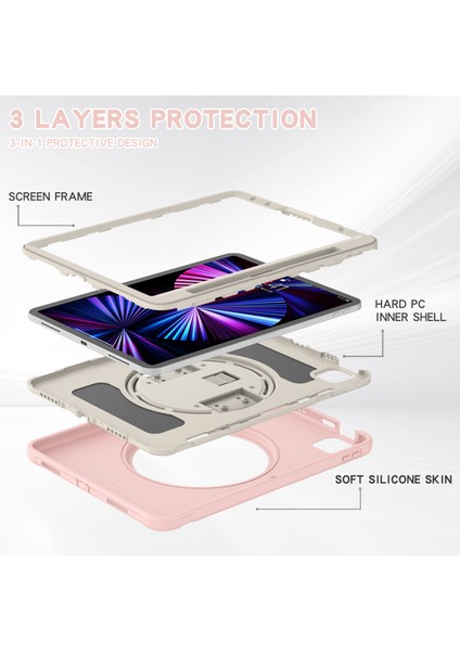 El Kayışı Pc Silikon Kic For Air 11 (2024) AIR (2020 2022) KIRAZ Çiçekleri Tablet Kılıfı (Yurt Dışından)