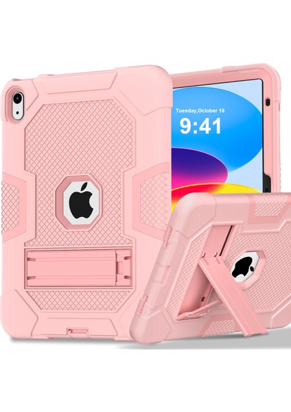 iPad 10.9 (2022) Kontrast Pc Silikon Düşmeye Dayanıklı Tekme Standı Koruyucu Tablet Kılıfı (Yurt Dışından)