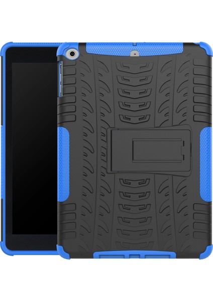 iPad 9.7 (2018 2017) Lastik Desenli Stand Hibrit Pc Tpu Koruyucu Tablet Kılıfı (Yurt Dışından)