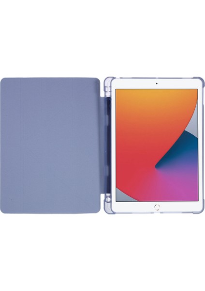 iPad 10.2 (2019 2020 2021) Origami Akıllı Deri ( Tpu apple Kalem Saklama Oluklu) Tablet Kılıfı (Yurt Dışından)