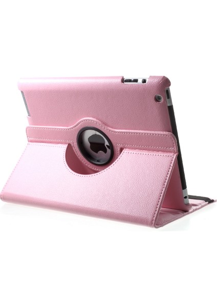 Litchi Cilt Pu Deri 360 Derece Döner Standı Folio Elastik Bantlı iPad 4 3 2 Tablet Kılıfı (Yurt Dışından)