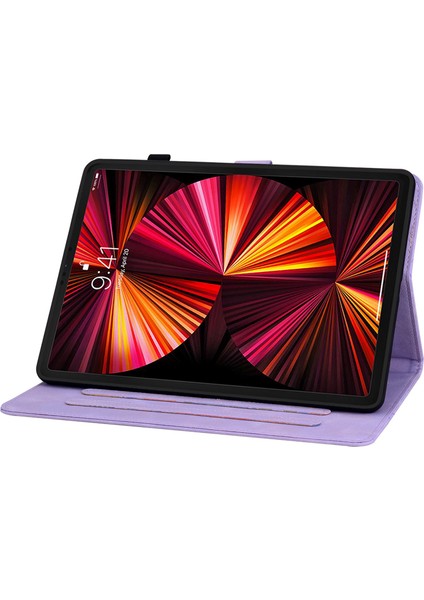 iPad Pro 12.9 (2020 2021 2022) Çiçek Baskı Pu Deri Çevirin Tablet Kılıfı (Yurt Dışından)