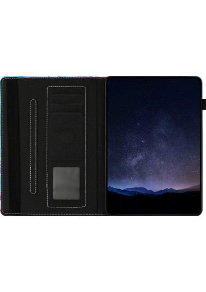 iPad Pro 11 (2024) Akıllı Mermer Deri Kart Yuvası Çoklu Görüntüleme Melekler Tablet Kılıfı (Yurt Dışından)