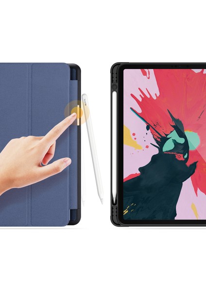 Pu Deri Tpu Geri Üç Katlı Stand Otomatik Uyku uyandırma Kalem Tutucu ile iPad Pro 11 Tablet Kılıfı (Yurt Dışından) modelleri