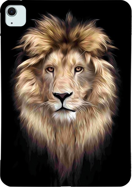 iPad Air 11 (2024) Tpu Desen Baskı Ince Koruyucu Aslan Tablet Kılıfı (Yurt Dışından)