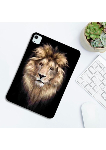iPad Air 11 (2024) Tpu Desen Baskı Ince Koruyucu Aslan Tablet Kılıfı (Yurt Dışından) modelleri