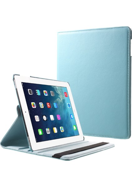 Litchi Deri Pu Deri 360 Derece Döner Standı Folio Elastik Bantlı iPad 4 3 2 Tablet Kılıfı (Yurt Dışından)