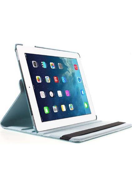 Litchi Deri Pu Deri 360 Derece Döner Standı Folio Elastik Bantlı iPad 4 3 2 Tablet Kılıfı (Yurt Dışından)