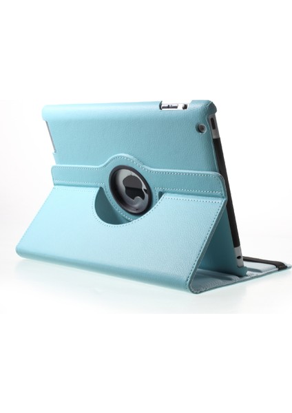 Litchi Deri Pu Deri 360 Derece Döner Standı Folio Elastik Bantlı iPad 4 3 2 Tablet Kılıfı (Yurt Dışından)