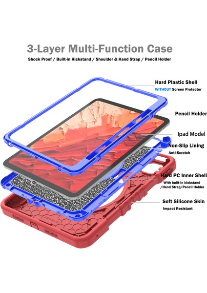 Forestl Digital iPad Pro 11 (2024) X Shaped Serisi Stand El Askısı Omuz Askılı Tablet Kılıfı (Yurt Dışından)