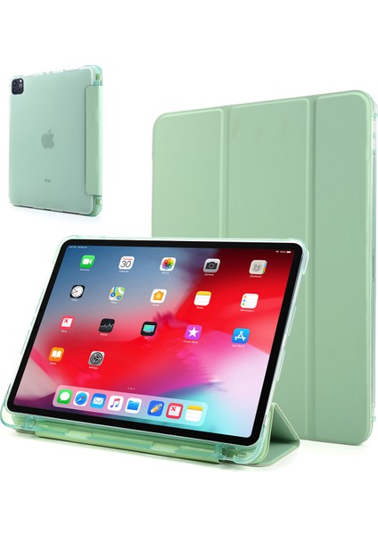 iPad Air 11 (2024) AIR (2022 2020) Kalem Yuvalı Üç Katlı Standlı Deri Tablet Kılıfı (Yurt Dışından)